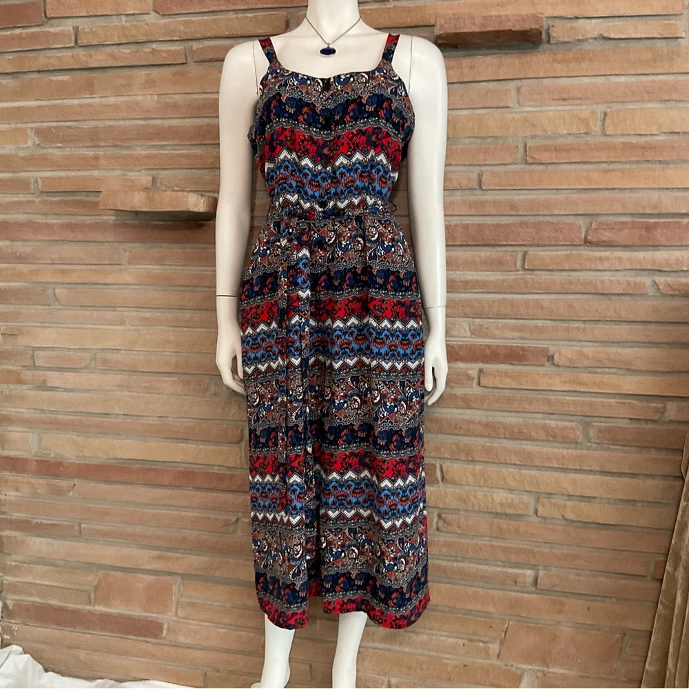 Bailey Blue Wide Leg Paisley Romper Small